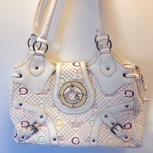 white Guess purse